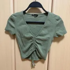 【ZARA】フロントギャザートップス