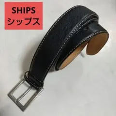 SHIPS シップス 上質レザー ベルト ビジネス カジュアル ステッチのサムネイル