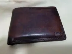 【人気配色】TAKEO KIKUCHI 二つ折り財布 レザー ブラウン×ボルドー