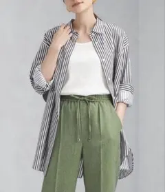 green label relaxing ストライプ長袖シャツ