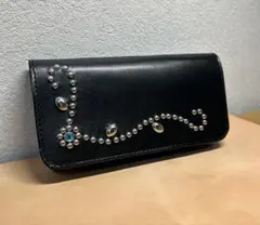 セミロングウォレット ブラックフラワー - メルカリ