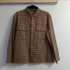 ABITIO 茶色チェック柄ネルシャツ Mサイズ