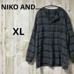 niko and… オンブレチェック シャツジャケット メンズ XL フリンジ