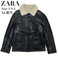 ZARA ザラ B-3 フライトジャケット フェイクレザー ブラック XL相当 ✨美品✨ZARA フェイクムートンジャケット ボアジャケット B-3 M