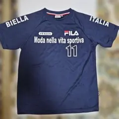 FILA ネイビー 半袖Tシャツ Mサイズ　スポーツシャツ