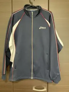 asics ジップアップジャケット ネイビー/ホワイト