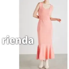 rienda 2WAY マーメイドワンピース ノースリ ロング ピンク ニット