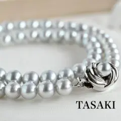 【最高品位・花珠】タサキ　アコヤ　パール　ネックレス　グレー　ブルー　田崎真珠
