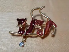 七宝焼　猫のブローチ