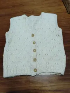 手編み　ニット　ベスト