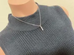 シルバー ストーン付き ネックレス　シルバー925