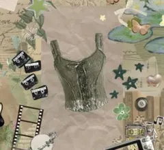 グランジ キャミソール 平成 森系ファッション y2kファッション