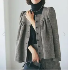 ウール ノーカラージャケット