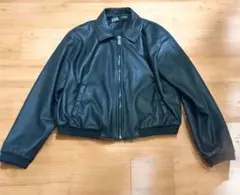 ク*り様 ZARA ブラック レザー ジャケット アウター 短丈