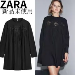 ZARA 刺繍 원피스 ブラック S