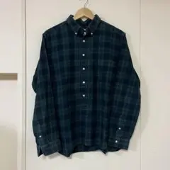 80S USA製 OLD STUSSY 黒タグ ブラックウォッチ ネルシャツ L