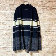ザラマン ZARA MAN カーディガン ニット 羽織り 長袖 ボーダー M