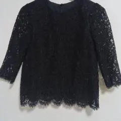 美品 Ballsey カットワークレース ブラウス パフスリーブ 黒 36 - メルカリ