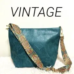 レトロ　バッグ 90s 80s vintage ターコイズ　ショルダーバッグ