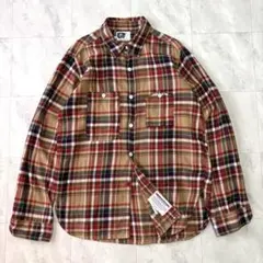 日本製 00s VANQUISH ネルシャツ マチ有り タータンチェック Y2K 50\u0027s チンストラップ マチ付き ビンテージ 半袖シャツ ユーロワーク USA