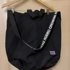 RODEO CROWNS ロゴテープ トートバッグ ブラックのサムネイル