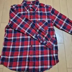 EDWIN ネルシャツ チェック柄 レッド系 Mサイズのサムネイル