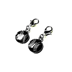 マスクチャーム ストラップ　野球ボール　シルバーカラー