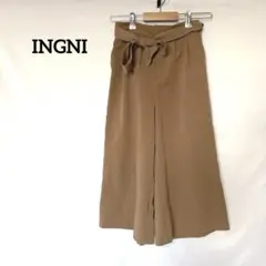 ♦︎INGNI ガウチョパンツ ウエスト紐付き M ライトブラウン　カジュアル