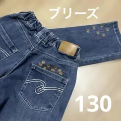 花柄刺繍　デニムパンツ