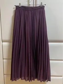 プリーツスカート　ワインレッド