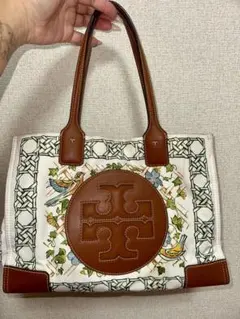 Tory Burch 花と鳥刺繍 トートバッグ