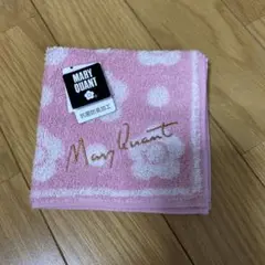 MARY QUANT 花柄タオルハンカチ ピンク