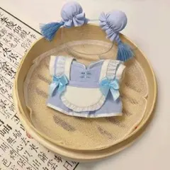 10cm ぬいぐるみ服　ぬい服　着せ替え　中華娘セット チャイナ服　青