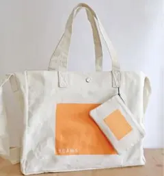☆ BEAMS ビームス　ショルダーストラップ付き トートバッグ＆ポーチ　☆