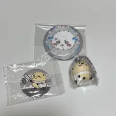 ちいかわ ラッコ 刺繍缶バッジ くら寿司 ビスケット マスコット セット