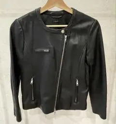 アーバンリサーチロッソ ノーカラーライダースジャケット 36 ブラック