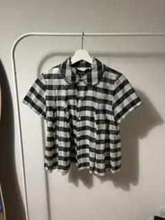 tricot COMME des GARCONS コットンシルクチェックシャツ