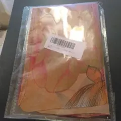 花柄シルク風スカーフ オレンジ系 約70cm