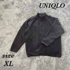 ユニクロ (XL) 長袖 フルジップ ジャケット スタンドカラー 無地 厚手