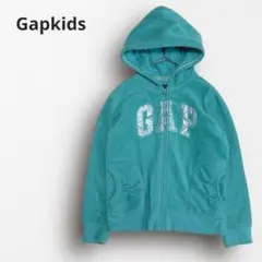 R3653＊ギャップキッズ フリースジップパーカー ロゴ あったか 緑 140