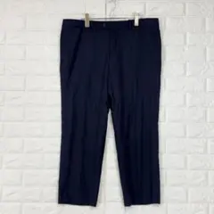 スラックス 春夏【W96】紺 センタープレス ウール混 ビジネス 大きいサイズ