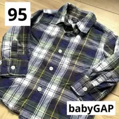 24時間以内発送 babyGAP 95 ベビー　チェック　ワイシャツ　グリーン