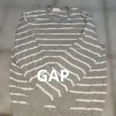 Gap ボーダー クルーネック ニット グレー M