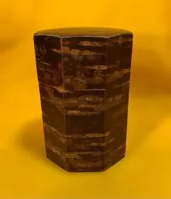 樺細工 桜皮細工 八角形 茶筒 茶器 煎茶道具 伝統工芸 現状品!!のサムネイル