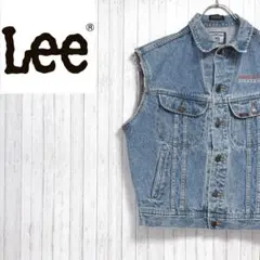 Lee　リー　デニムジャケット　ベスト　Gジャン　企業刺繍　ジーンズ　M