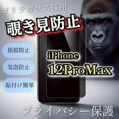 プライバシー保護【iPhone12ProMax】覗き見防止フィルム ゴリラガラス