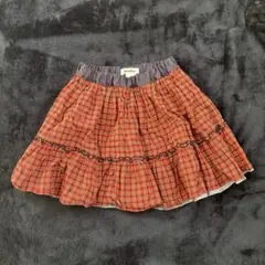 familiar チェック フリルリバーシブルスカート 120
