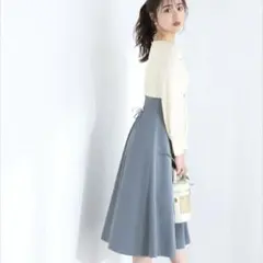 プロポーションボディドレッシング　レースアップフレアーワンピース