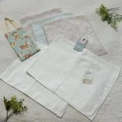 UCHINO【日本製5点　フェイスタオルセット】和柄＆エレガント柄【おまけ付】