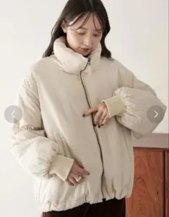 Kastane キャンディスリーブリバーシブルコート　アイボリー　S